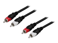 DELTACO - Audiokabel - RCA han til RCA han - 3 m