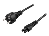 DELTACO DEL-109N - Strømkabel - CEE 7/7 (han) lige til IEC 60320 C5 lige - AC 250 V - 2.5 A - 2 m - sort