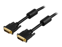 DELTACO - DVI-kabel - dobbeltlink - DVI-I (han) til DVI-I (han) - 2 m - formet - sort