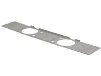 Ekstra bredt metal monteringsbeslag til Uponor koblingsdåser med skruehuller (D4 mm), c/c 150 m, højde 70 mm, bredde 360 mm,