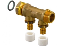 UPONOR Aqua PLUS fordelerrør med omløber Q&E NKB DR 3/4MT/SN 2X15 C/C35 mm