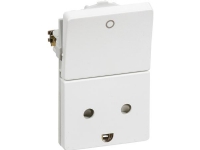 LAURITZ KNUDSEN FUGA® stikkontakt 1,5 modul, med 2 polet afbryder m/jord hvid.