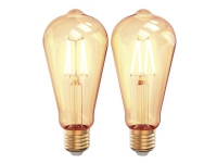 Innr Smart Vintage - LED-filament-lyspære - E27 - 4.5 W (tilsvarende 30 W) - klasse F - varmt hvidt lys - 2200 K (pakke med 2)