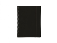 Notesbog A4 lin. PP plast med spiralryg sort