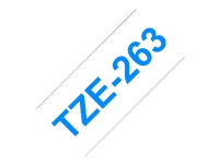 Brother TZe-263 - Blå på hvid - Rulle (3,6 cm x 8 m) 1 kassette(r) lamineret bånd - for Brother PT-H110 P-Touch PT-3600, 550, 9500, 9600, 9700, 9800