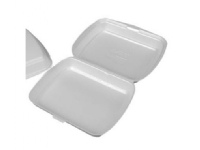 Termobakke 1-rum 247x198x75 mm Hængslet låg XPS Hvid HP 4/1 TT,2 pk x 125 stk/krt