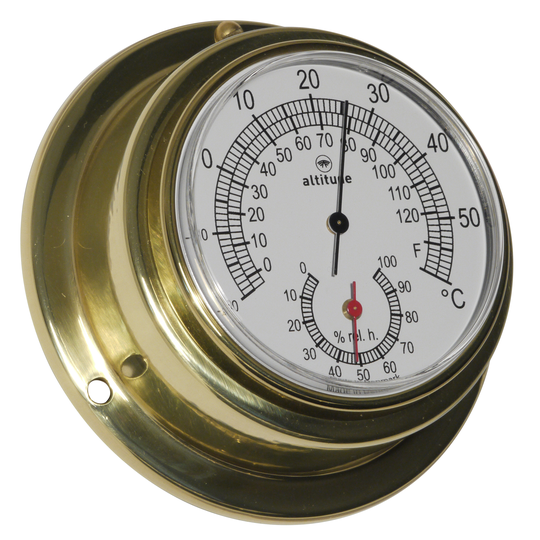Temperatur + hygrometer altitude ø97mm, messing