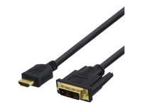 DELTACO HDMI-110D - Adapterkabel - HDMI han til DVI han - 1 m - sort
