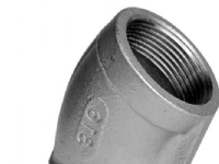 Støbt Vinkel 45gr 11/4 - muffe/muffe. Rustfri, Kvalitet AISI 316