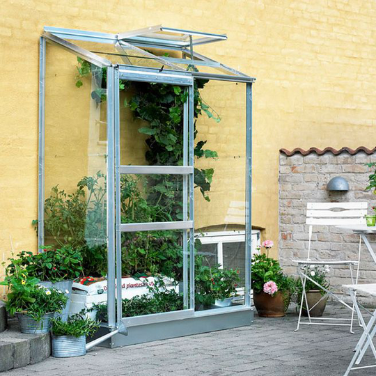 Halls Altan 2 0,9 m² m/ 3 mm glas - vægdrivhus