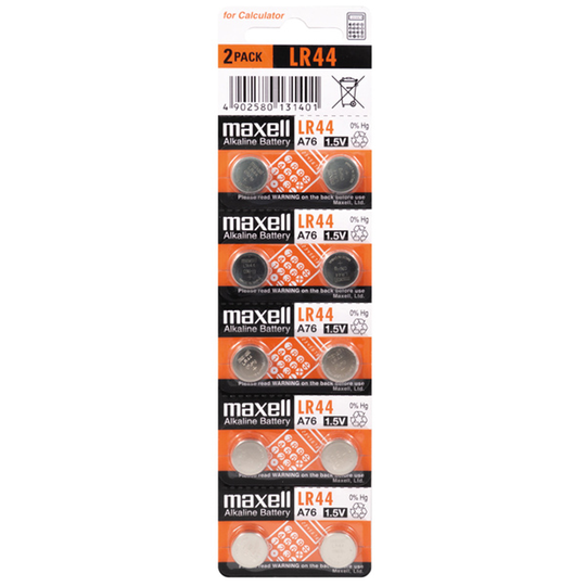 Maxell Alkaline LR44 Batterier, 10 stk