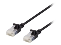 DELTACO - Patchkabel - RJ-45 (han) til RJ-45 (han) - 3 m - UTP - CAT 6a - halogenfri, formet, knastfri - sort