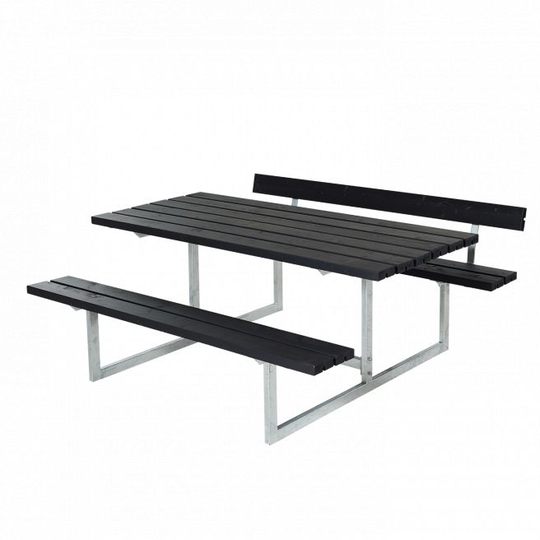 Plus Basic Bord/Bænkesæt m/1 ryglæn - B 177 cm x H 73/45 cm - Sort