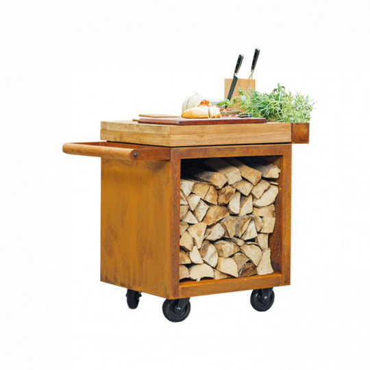 OFYR Mise en Place Table Corten 65 PRO Teak Wood