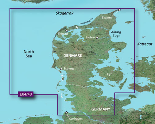 Garmin Bluechart G3 Vision veu474s Det Nordlige Danmark og Ejderen