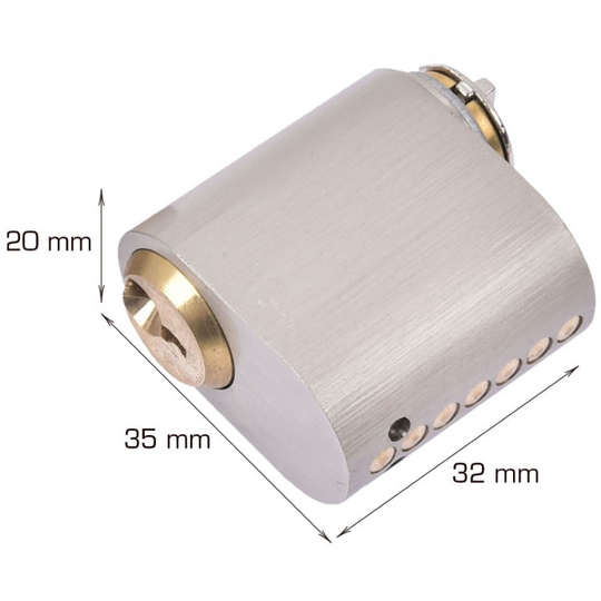 Home-it oval cylinder med 7 stifter med 3 nøgler (1 stk)
