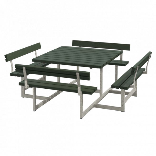 Plus Picnic Bord/Bænkesæt m/4 ryglæn - 224 cm - Grøn - 188812-11