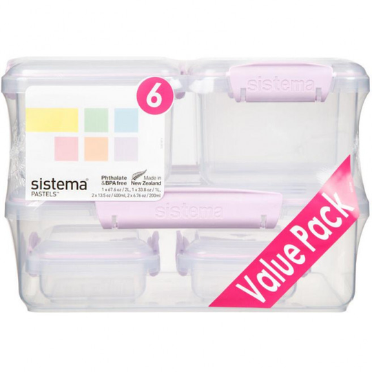 Sistema Opbevaringsboks 6 pak. - Ass. Pastel farver