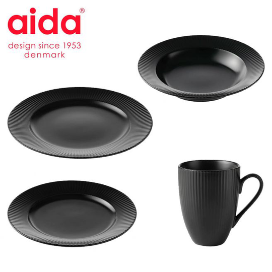 Aida Groovy Stel sort stentøj 16 dele