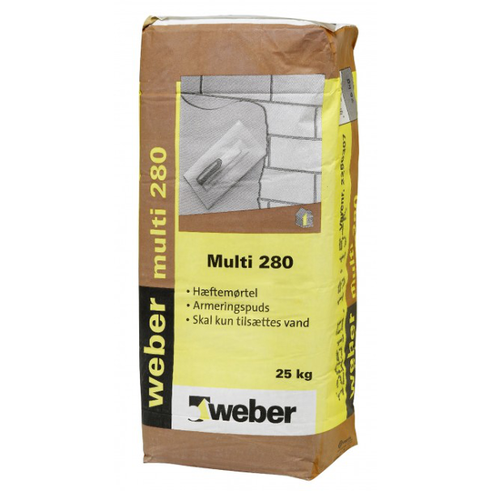 Weber multi 280 hæftemørtel / armeringspuds grå - 25 kg