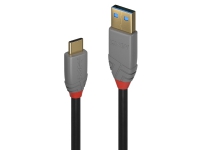 Lindy 36912, 1,5 m, USB C, USB A, USB 3.2 Gen 2 (3.1 Gen 2), 10000 Mbit/s, Sort, Grå