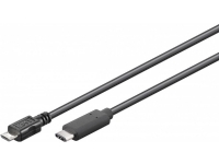 Goobay 67993, 1 m, Micro-USB B, USB C, USB 2.0, Hanstik/Hanstik, Sort