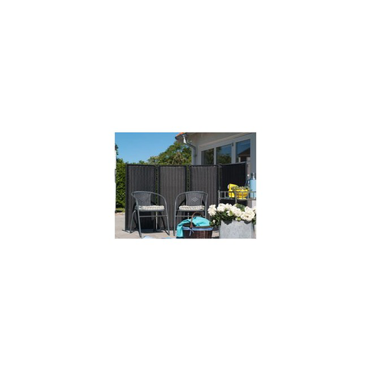 Plus Trend polyrattan 4-fl. Foldevæg - H120 x B235 cm Sort