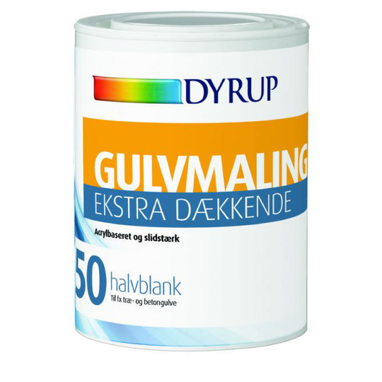 Dyrup Gulvmaling Vand Ekstra Dækkende Hvid - 0,75lt