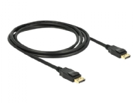 Delock - DisplayPort kabel - DisplayPort (han) til DisplayPort (han) - 2 m - haspet - sort