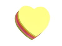 Notes Neon Hjerte 5 ass. farver 64x67 mm med 250 blade