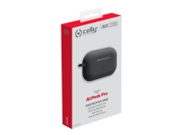 Celly Air Case - Beskyttende kasse til øretelefoner - silicone - sort - for Apple AirPods Pro
