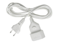brennenstuhl H03VVH2-F 2x0.75 - Forlængerkabel til strøm - IEC 60906-1 (hun) til Europlug (han) - 3 m - flad - hvid