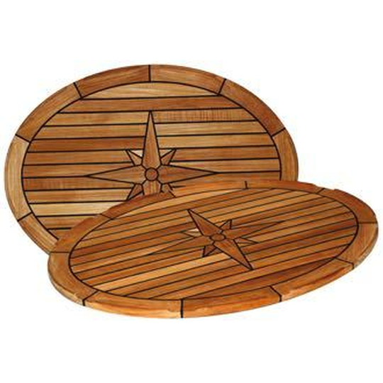 Bordplade Teak Ellipse 80x58cm