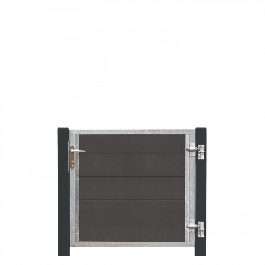 Plus Futura Kompositlåge HI 99×91 cm + 16 cm gråsorte stålstolper - 17566-21