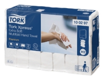 Håndklædeark Tork H2 Xpress® Premium Extra Soft Multifold hvid - (21 pakker x 100 stk.)