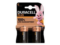Duracell Plus - Batteri 2 x C - Alkalisk - sort, kobber