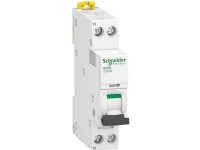 Acti 9 automatsikring, 1P + N, 10A, 230V 6/10 kA, C-karakteristik, enkelt terminal, bredde 18 mm.