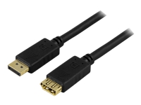 DELTACO - DisplayPort forlængerkabel - DisplayPort (han) til DisplayPort (hun) - 1 m - formet - sort