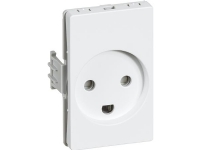 LAURITZ KNUDSEN Clic'line® stikkontakt 2 polet med jord 16A 250V hvid.