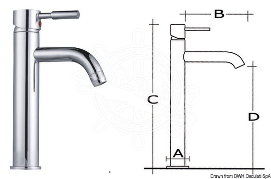 Diana mixer for bathroom,tall