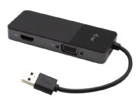i-Tec - Adapterkabel - USB Type A han til HD-15 (VGA), HDMI hun - 14 cm - sort - 4K support, 1080p support, aktiv chip