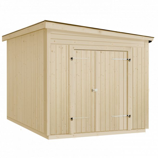 Plus Modul redskabsrum 7,5m2 - Grundmål: 229,4 cm x H 328,9cm H:223/247,8 - Trykimprægneret