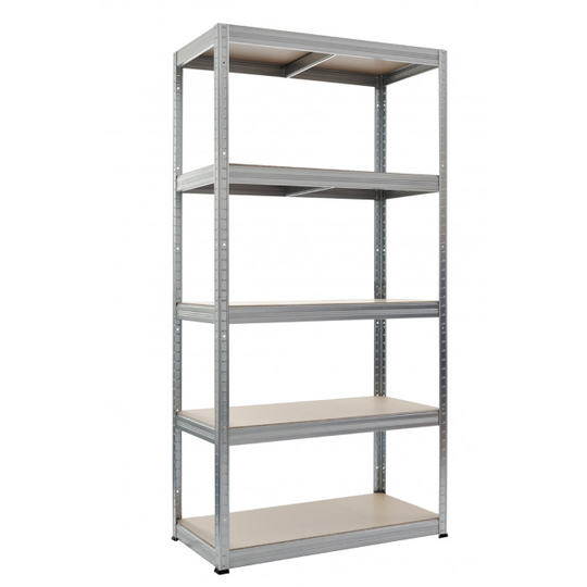 Work-it stålreol med 5 træhylder 1800×900×300 mm galvaniseret