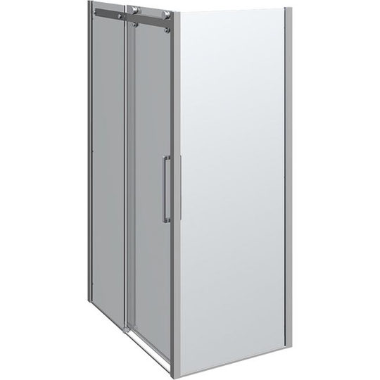Scanbad Skydedør M/1 Sidepanel Deluxe 1200*800mm Krom/klar