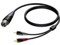 Procab Classic Series CLA703 - Mikrofonkabel - XLR3 han til RCA x 2 han - 3 m - afskærmet - sort