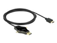 Delock 3 in 1 - Videoadapter - DisplayPort, Mini DisplayPort, USB-C han til HDMI han - 1.75 m - antracit (sort) - 4K support