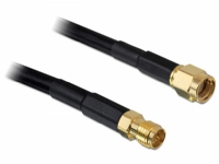 Delock - Forlængerkabel til antenne - RP-SMA (han) til RP-SMA (hun) - 5 m - sort
