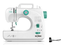 Solac Cotton 12.2, Hvid, Automatisk symaskine, Syning, 4 trin, Løftestang, Dreje, Elektromekanisk