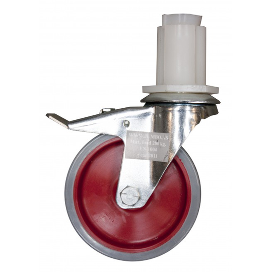 JUMBO Hjul 12,5 cm. m/bremse 200kg. STANDARD