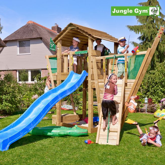 Jungle Gym Cottage legetårn komplet inkl. boat module ekskl. rutschebane - 804-316